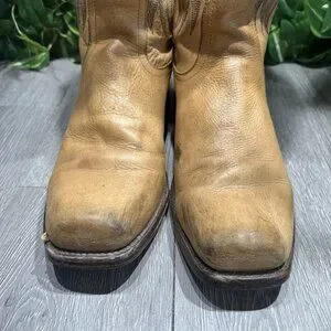 Frye | Shoes | Frye Heath Outside Zip Brown Distressed 